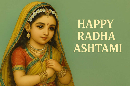 "Radha Ashtami artwork with young Radha illustration — Suvaaura"