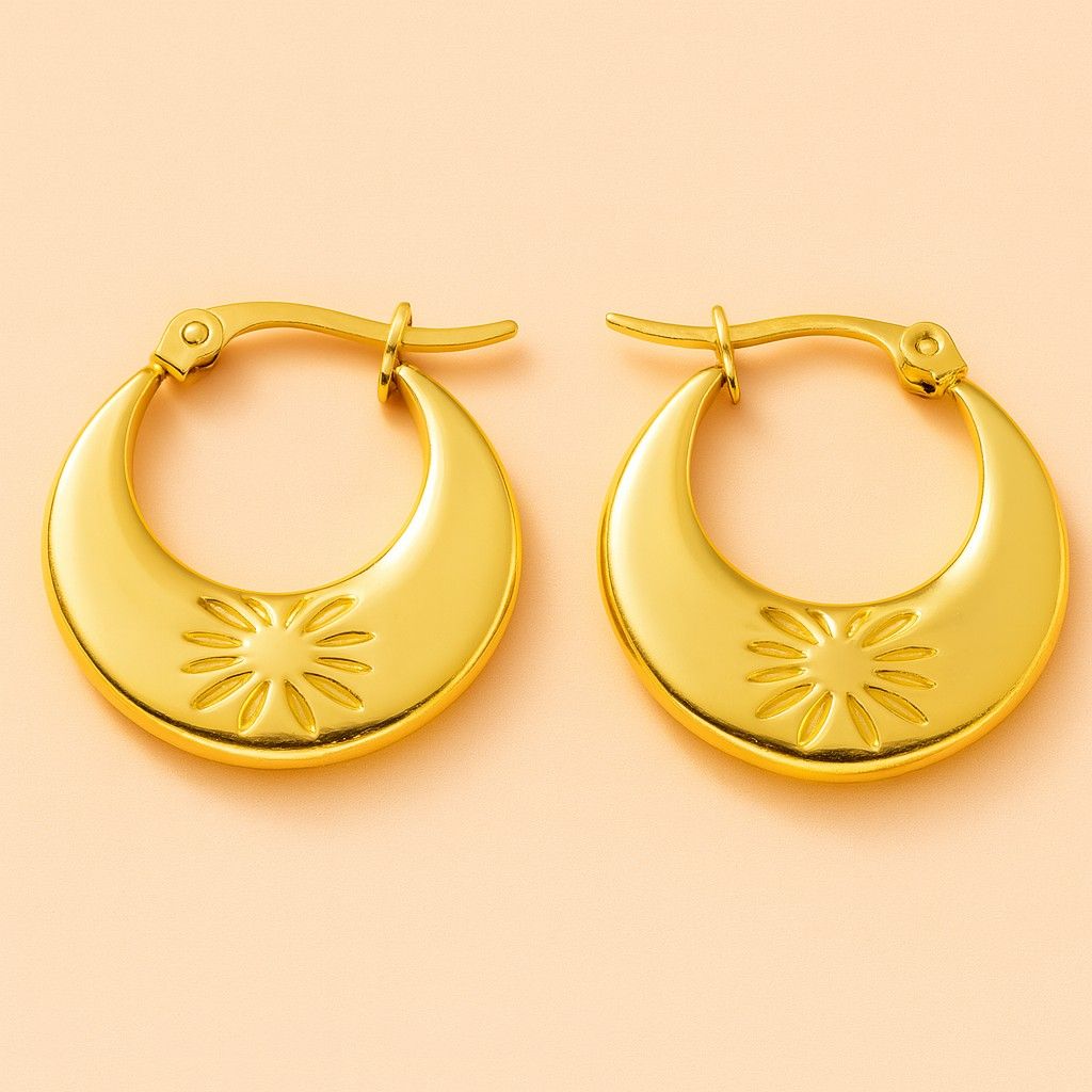 “Small gold plated hoops for women – Suvaaura”