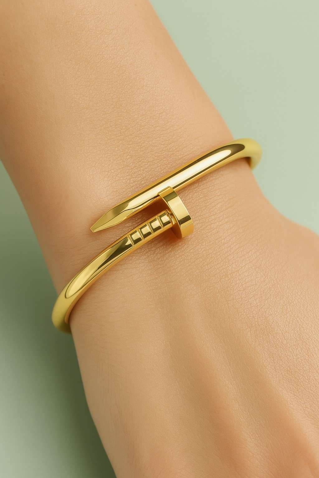 Stylish bracelet with smooth polished gold-tone finish