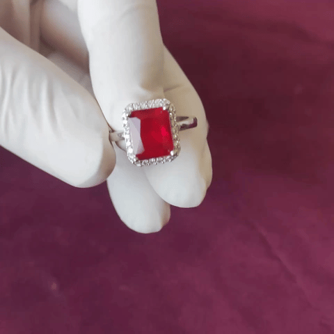 Adjustable Royal Ruby Red Stone AD Ring