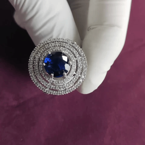 Adjustable Blue Stone AD Ring