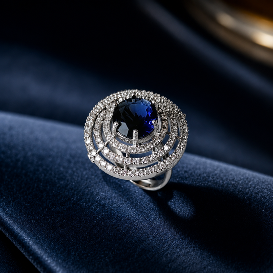 Adjustable Blue Stone AD Ring