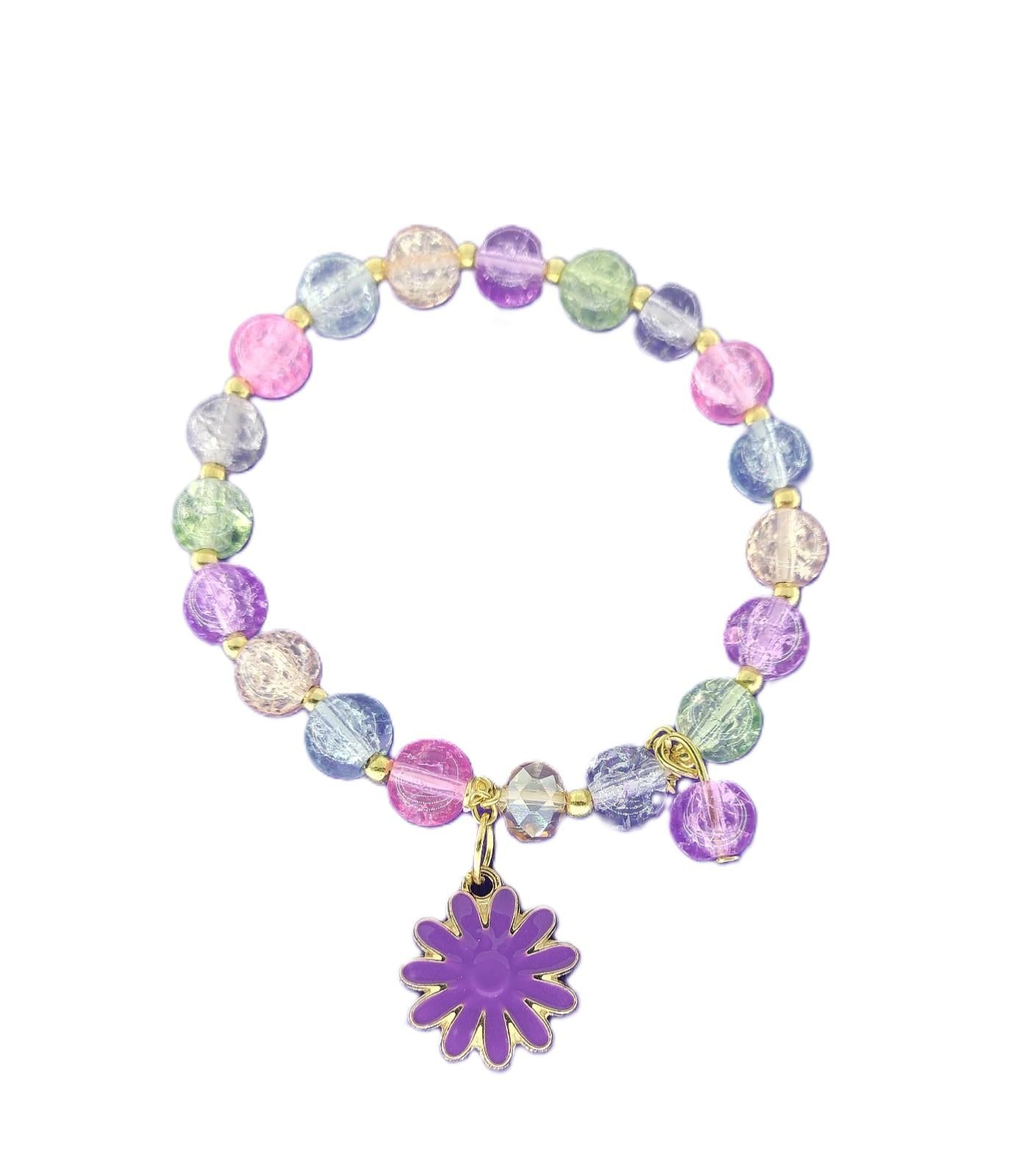 Trendy Color Beaded Charm Bracelet Set | Evil Eye, Butterfly, Teddy & Flower Designs