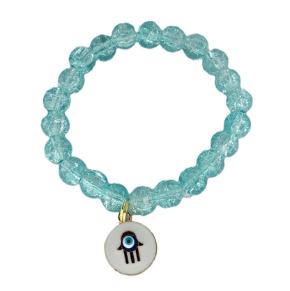 Trendy Color Beaded Charm Bracelet Set | Evil Eye, Butterfly, Teddy & Flower Designs