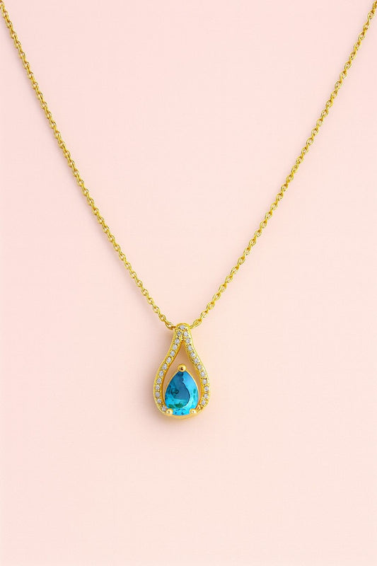 "Elegant imitation gold teardrop pendant necklace for women – Suvaaura"

