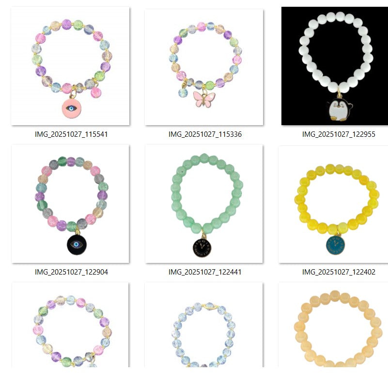 Trendy Color Beaded Charm Bracelet Set | Evil Eye, Butterfly, Teddy & Flower Designs