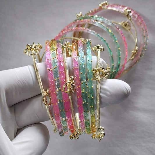 Kashmiri Bangles ( Set of 8)  & Glass Chudi ( Set of 12 )– Multicolor Designer Combo