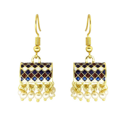 Traditional Meenakari Pearl Drop Earrings | Ethnic Colorful Dangler Collection