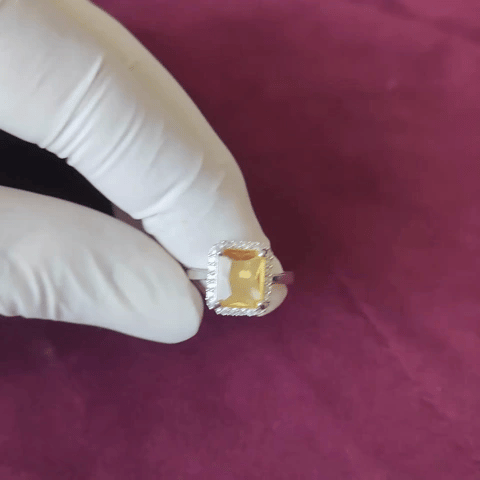 Adjustable Champagne Gold Stone AD Ring