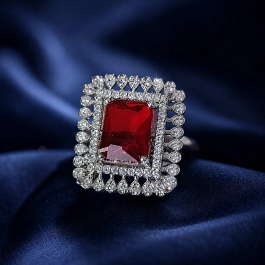 Adjustable Royal Red Stone AD Ring