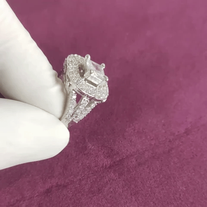 Adjustable Luxury Square Cut AD Ring
