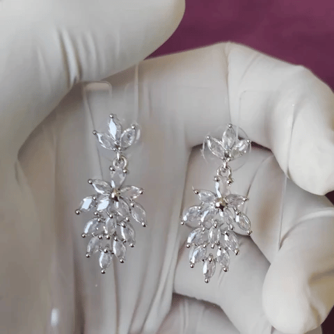 Luxury AD Floral Drop Earrings