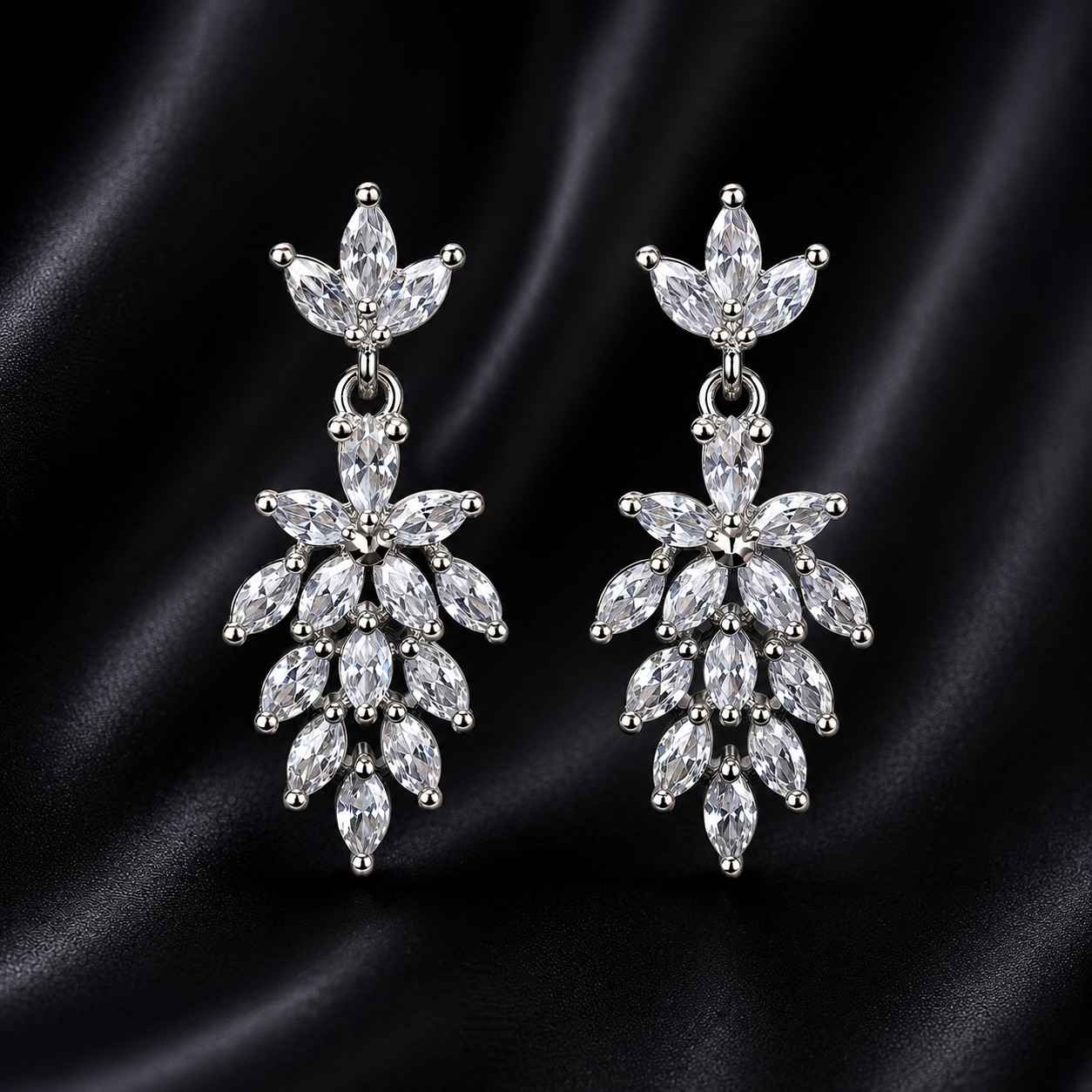 Luxury AD Floral Drop Earrings