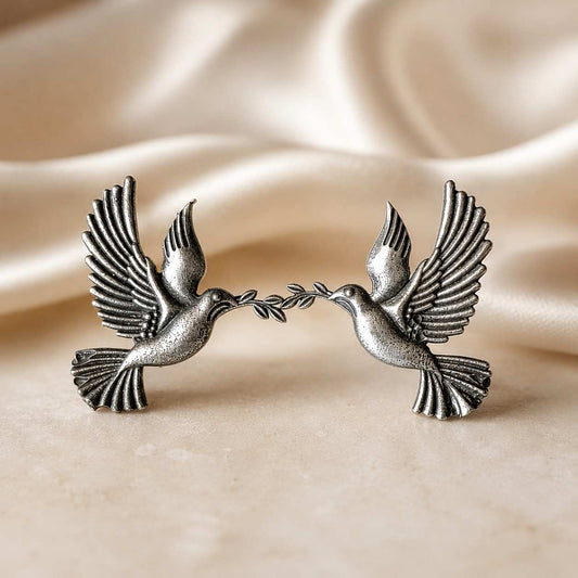 Flying Bird Brass Earrings