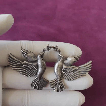 Flying Bird Brass Earrings