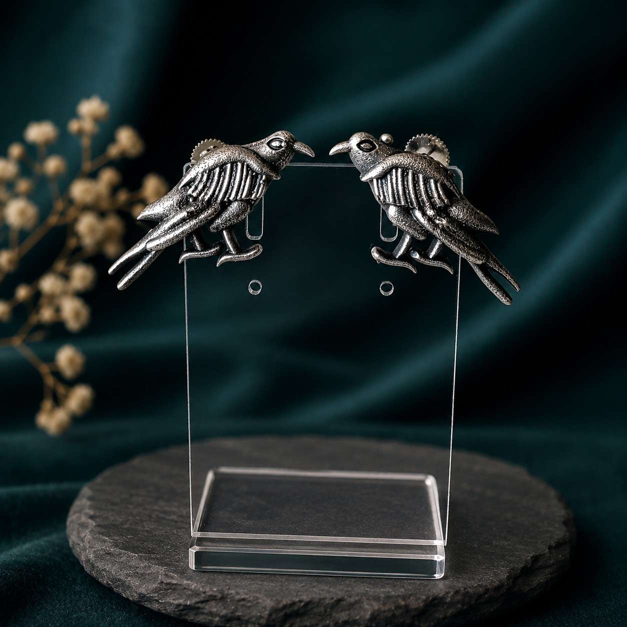 Bird Design Brass Earrings