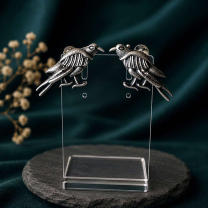 Bird Design Brass Earrings