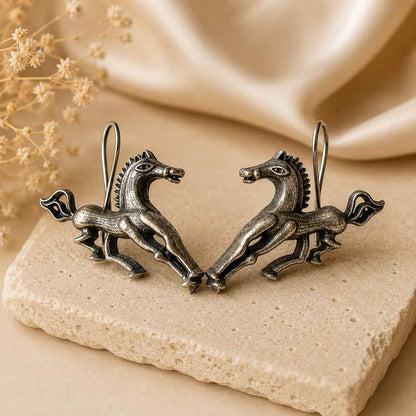 Running Horse Brass Earrings