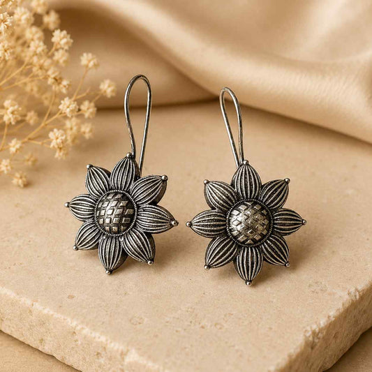 Sunflower Brass Earrings