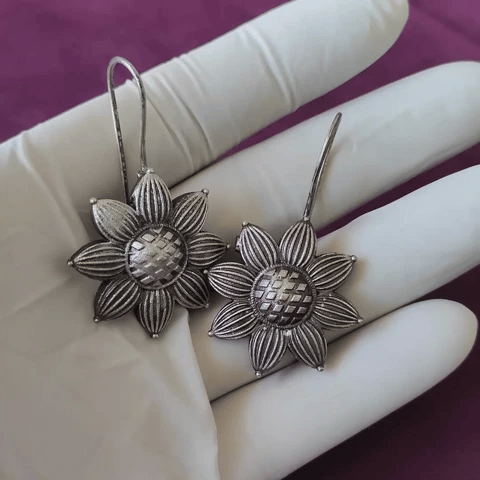 Sunflower Brass Earrings