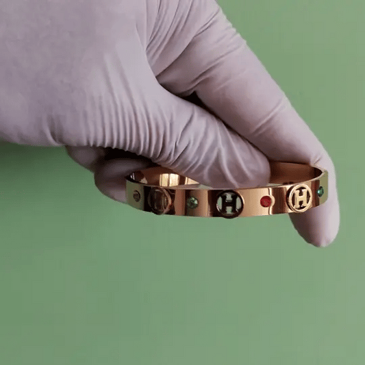 Gold-Tone Bracelet with Multicolor Crystals – Elegant Women’s Jewellery