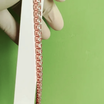 Cushion-Cut Crystal Tennis Bracelet – Rose Gold-Tone Setting