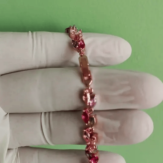 Multicolor Marquise-Cut Crystal Bracelet – Gold-Tone Setting